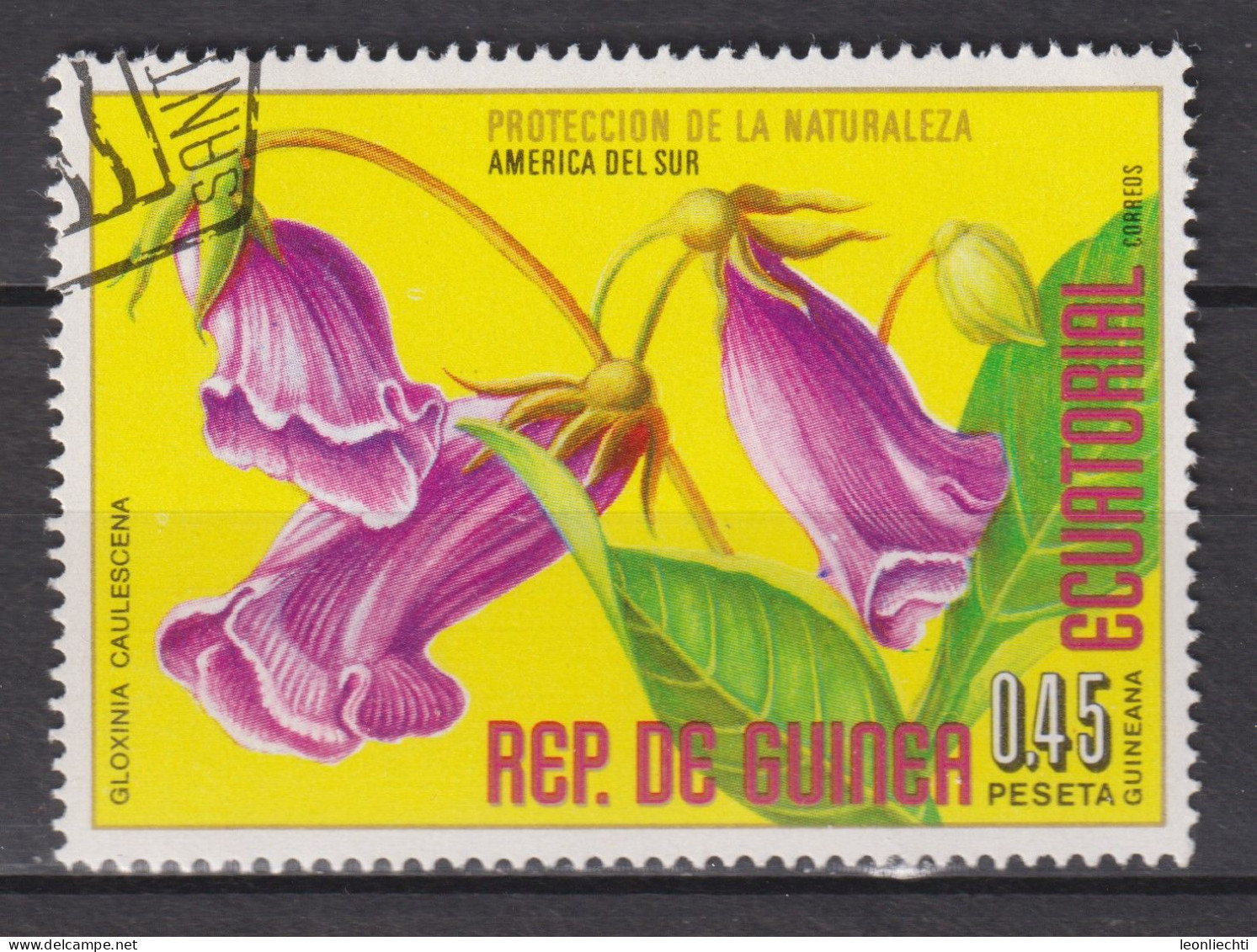1976 Äquatorial-Guinea, Mi:GQ 914°, Yt:GQ 89-D,  Blumen (II) Ozeanien,  Gloxinia Caulescens - Guinée Equatoriale