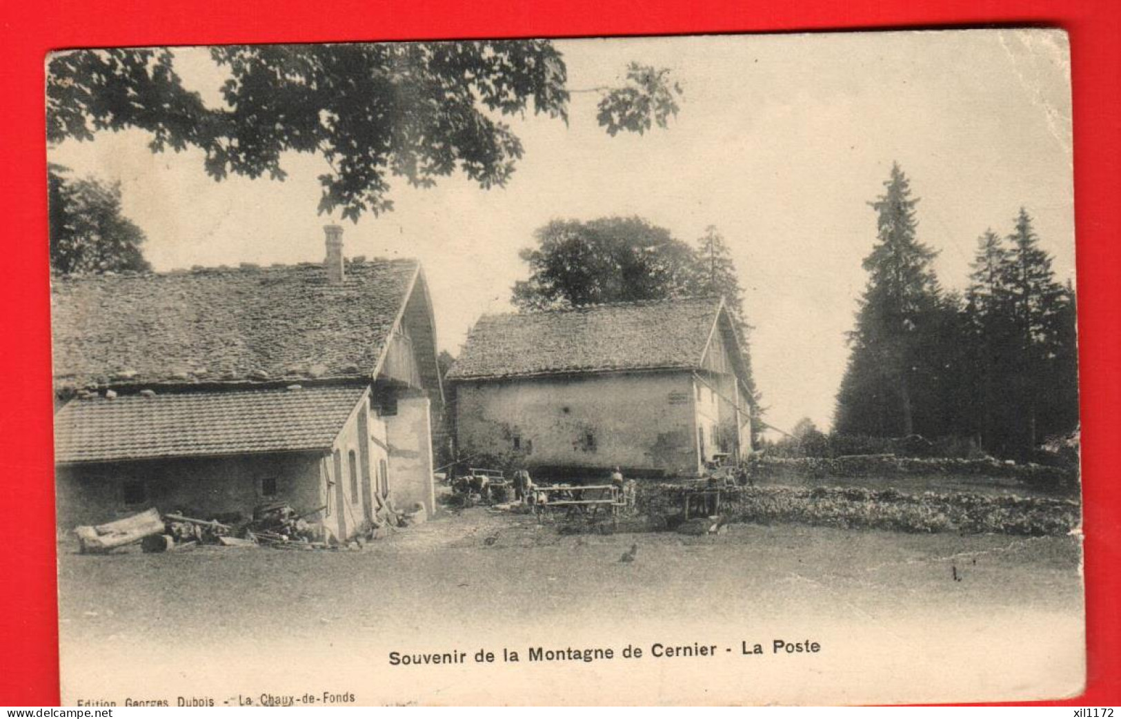 DAL-03  Souvenir De La Montagne De Cernier - La Poste Dubois Non Circulé.Cachet Linéaire MONTS DE CERNIER 1907 - Cernier