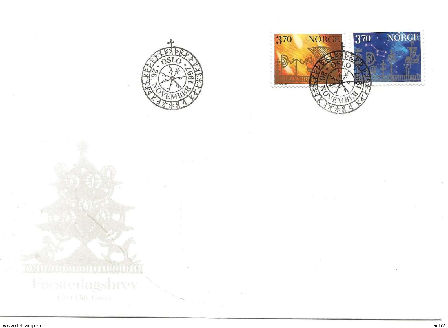 Norway Norge 1997  Christmas: Medieval Calendar Bars  1265 - 1266  FDC - Storia Postale