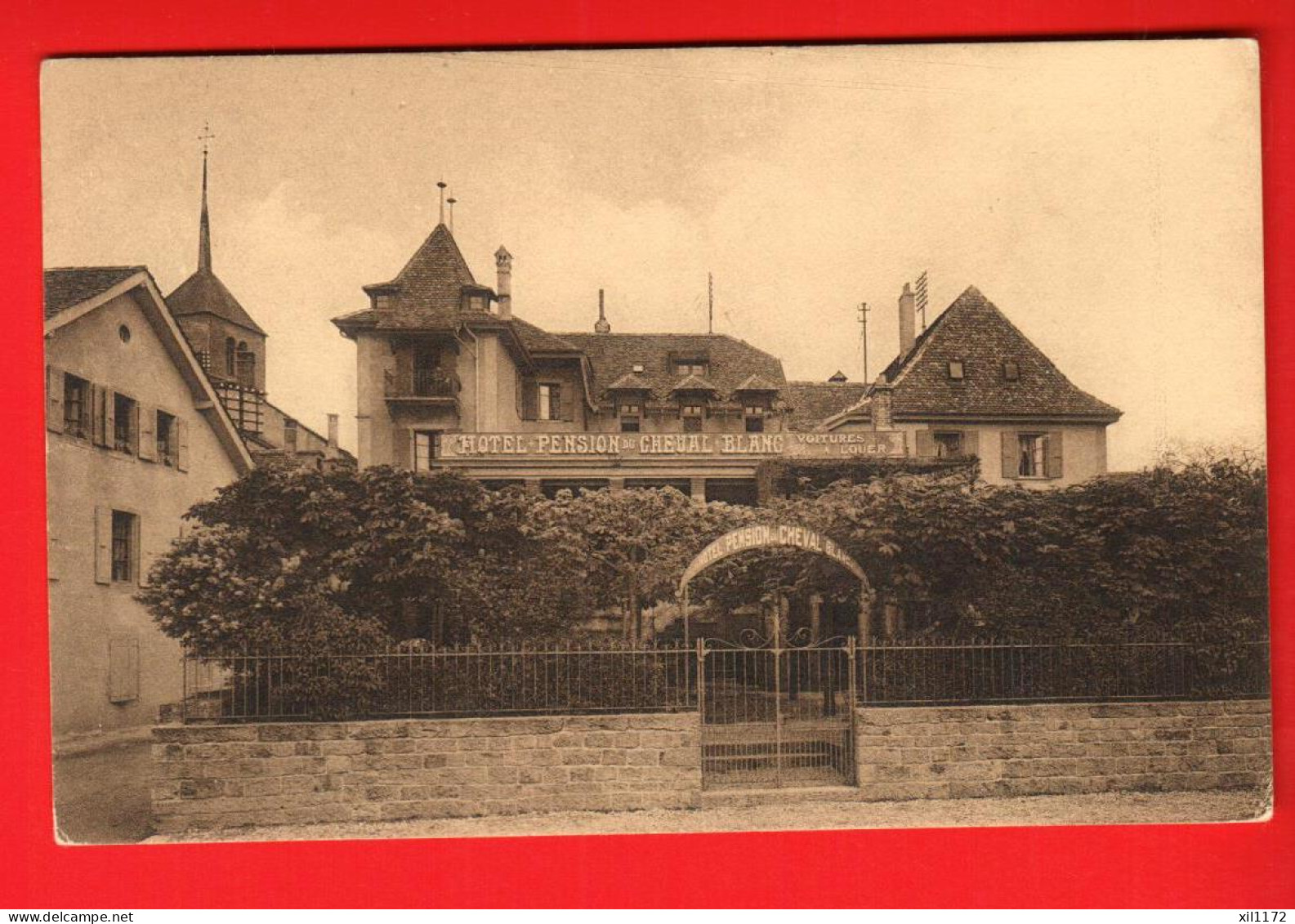 DAL-20 Saint-Blaise.  Hotel Pension Du CHEVAL-BLANC   Cachet St.-Blaise 1914  Vers Allemagne. Institut Graphique 5179 - Saint-Blaise