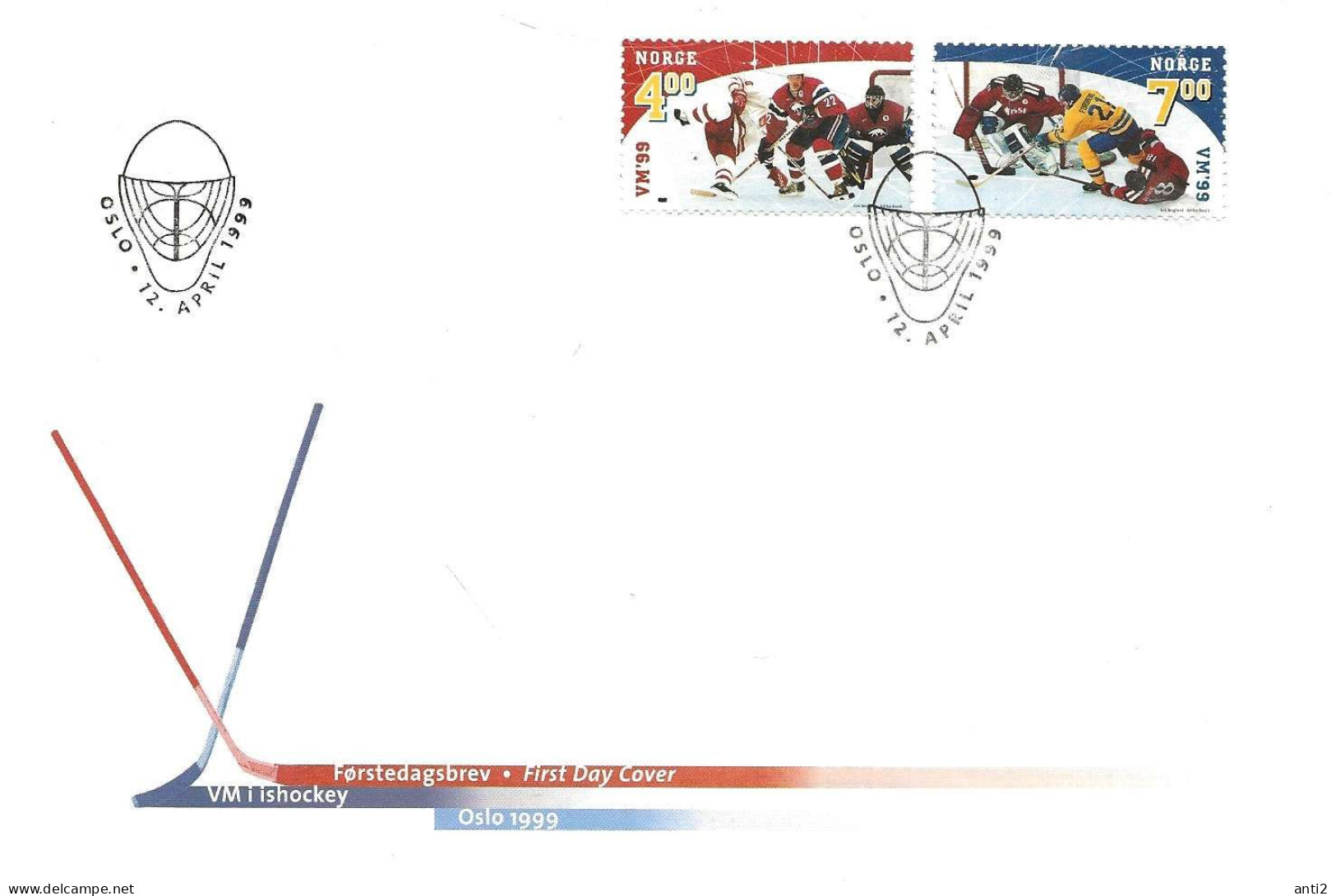 Norway Norge 1999 Ice Hockey World Championship MI 1310 - 1311 FDC - Covers & Documents