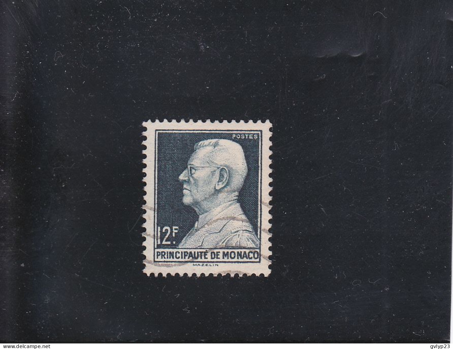 PRINCE  LOUIS II  12F VERT-NOIR OBLITéRé N° 305A  YVERT ET TELLIER 1948/49 - Used Stamps