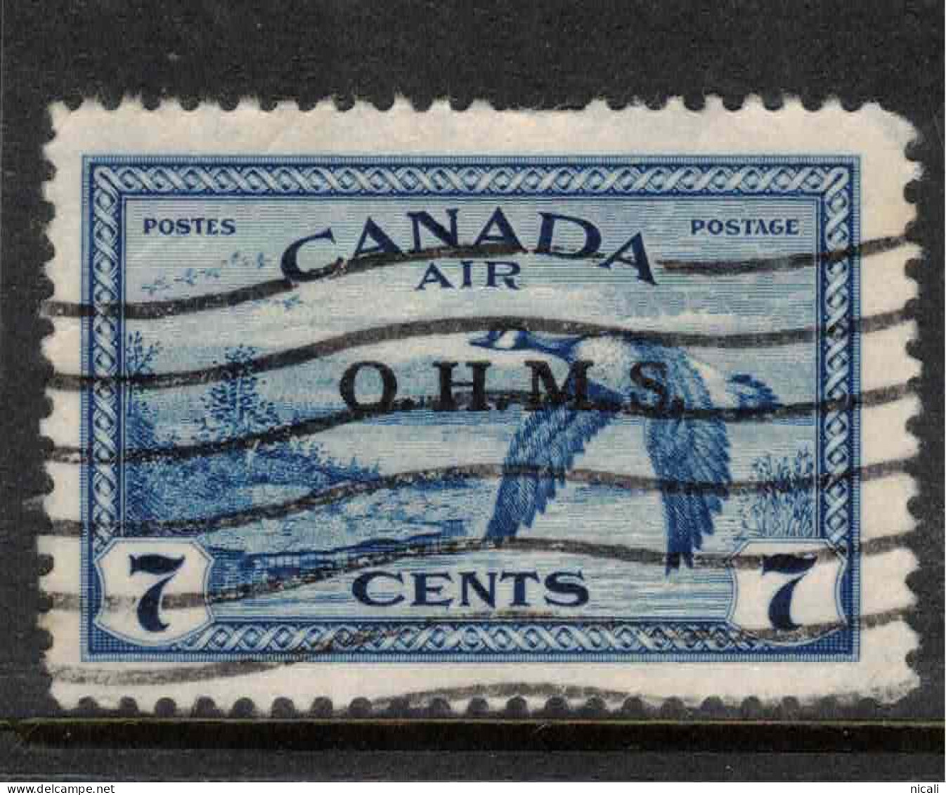 CANADA 1949 7c Blue OHMS SG O171 U ZZ74 - Aufdrucksausgaben