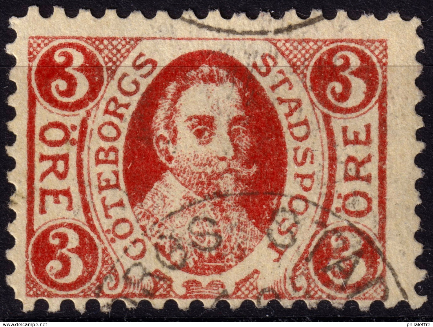 SUÈDE / SWEDEN - Local Post GÖTEBORG 3öre Red (1888) - VF Used - Emissions Locales