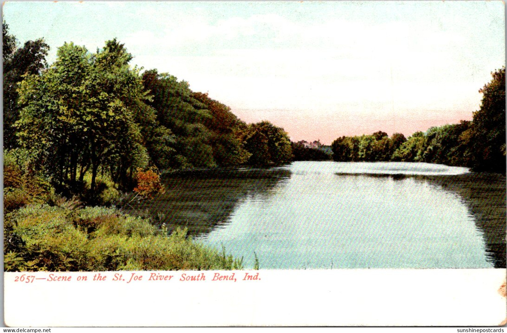 Indiana South Bend Scene On The St Joe River - South Bend