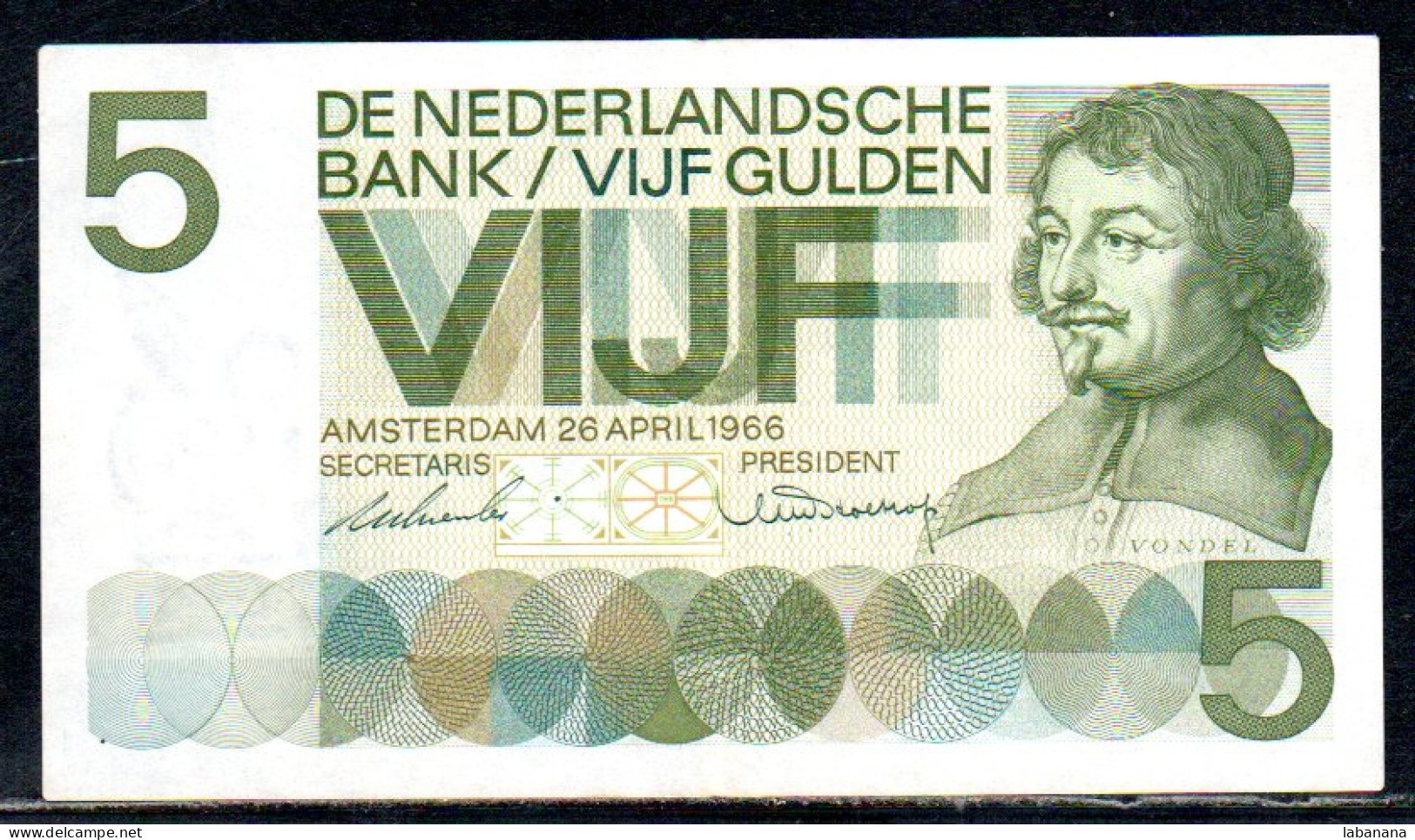 659-Pays-Bas 5 Gulden 1966 IDJ089 - 5 Florín Holandés (gulden)
