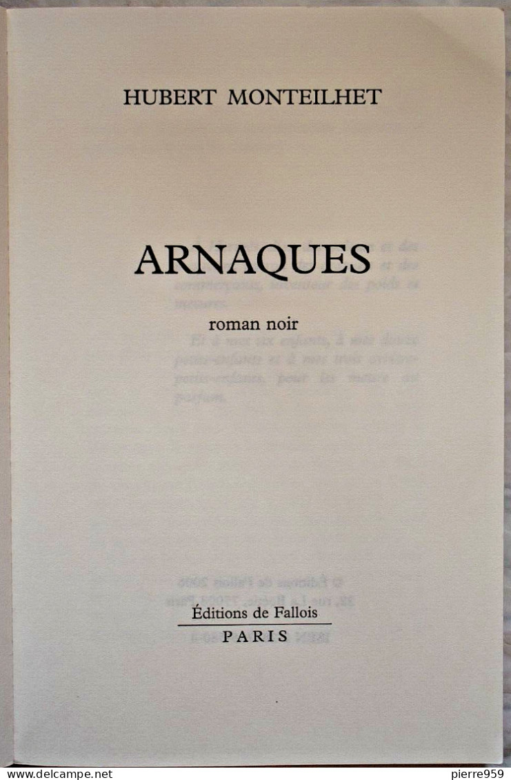 Arnaques - Hubert Monteilhet - Novelas Negras