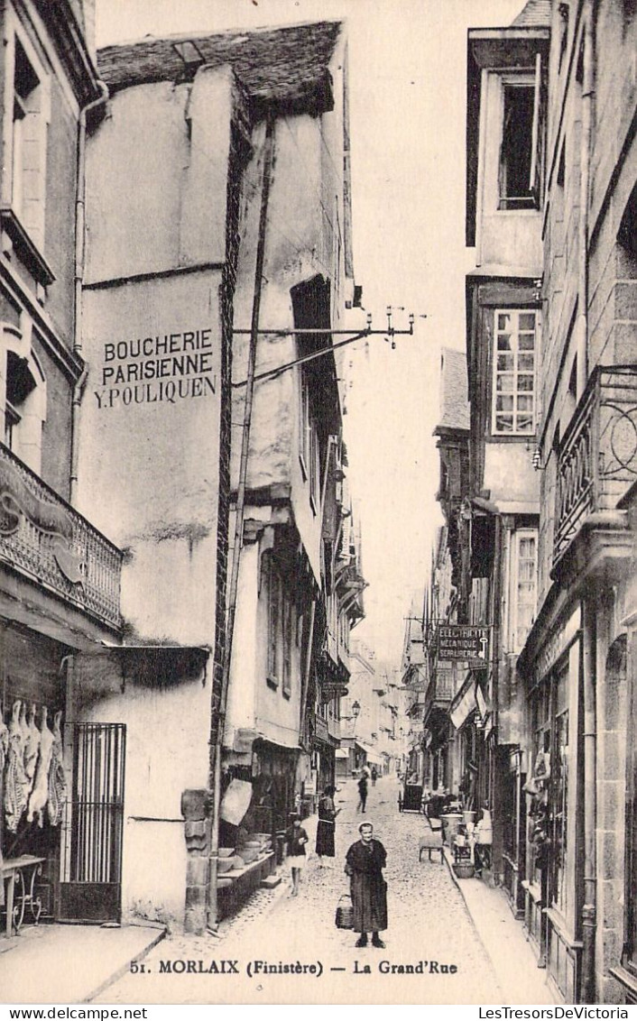 FRANCE - 29 - MORLAIX - La Grand'Rue - Boucherie Parisienne Pouliquen - Cartes Postales Anciennes - Morlaix