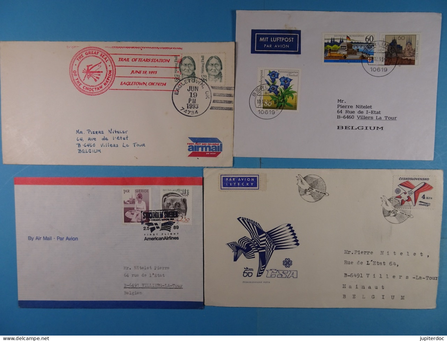 Lot De 135 Courriers Premier Jour Aérogramme Par Avion Recommandé... (Australie, Russie, Pologne, U.S.A.,...)(65 Photos) - Vrac (max 999 Timbres)