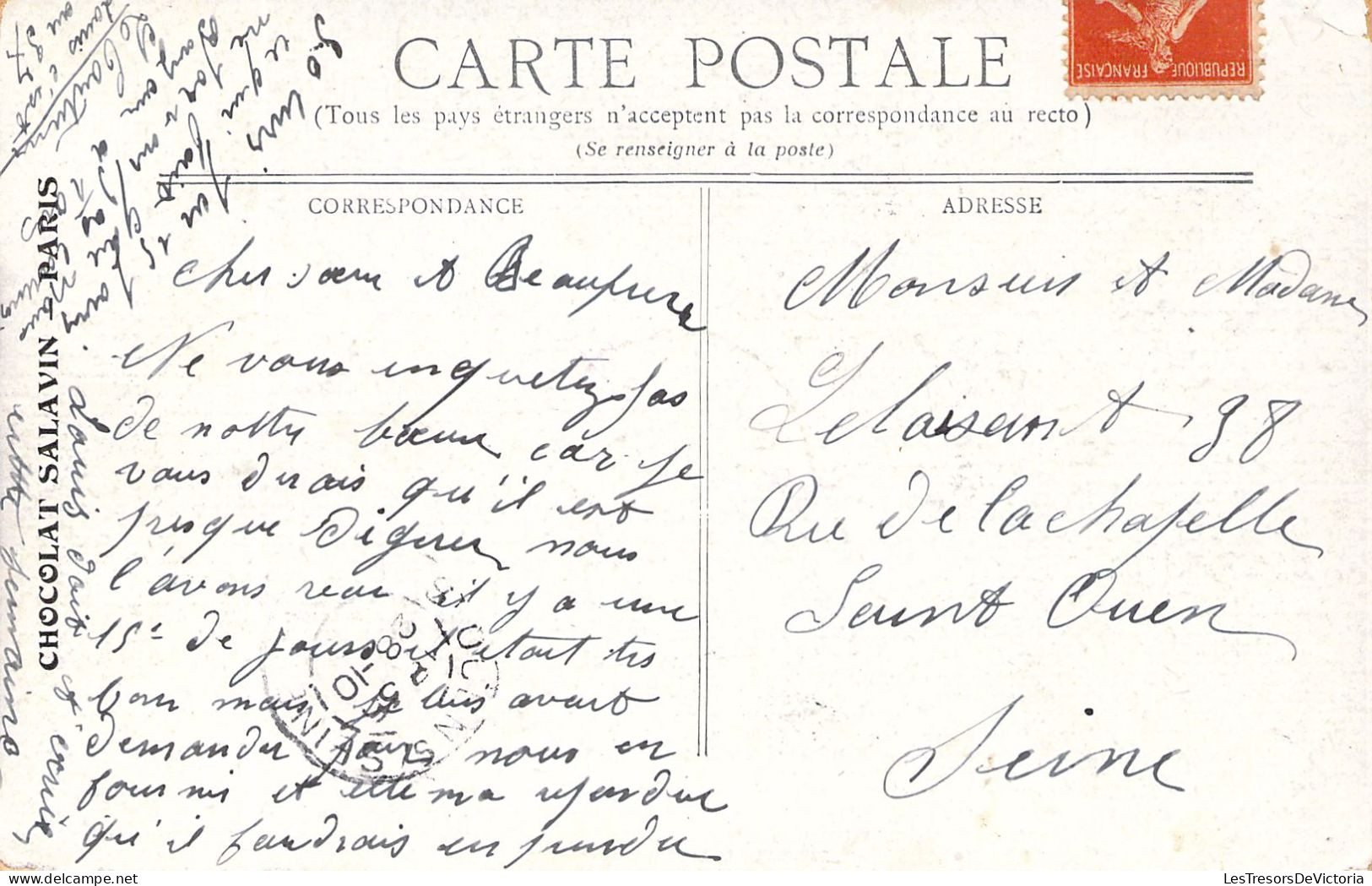 FRANCE - 44 - NANTES - La Bourse - Chocolat Salavin Paris - Cartes Postales Anciennes - Nantes