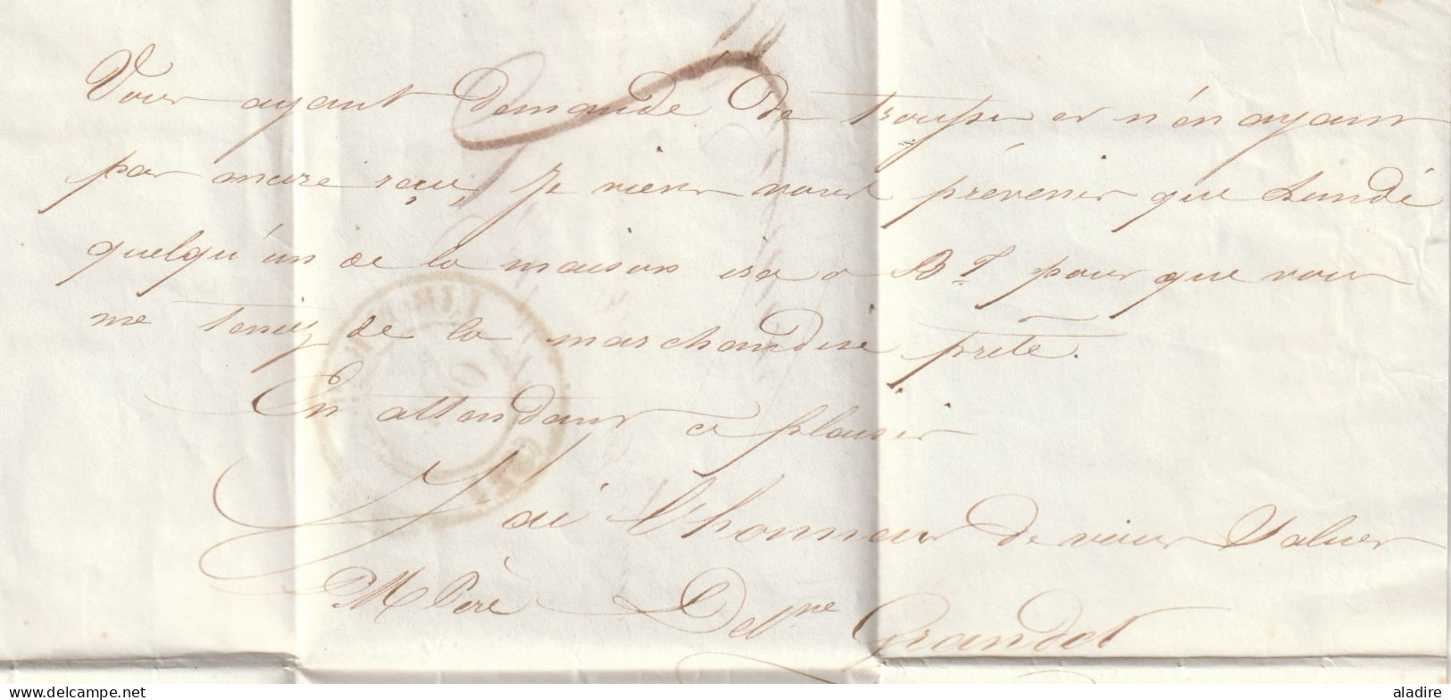 1839 - Lettre pliée avec correspondance de Libourne, grand cachet vers Bordeaux, petit cachet en arrivée