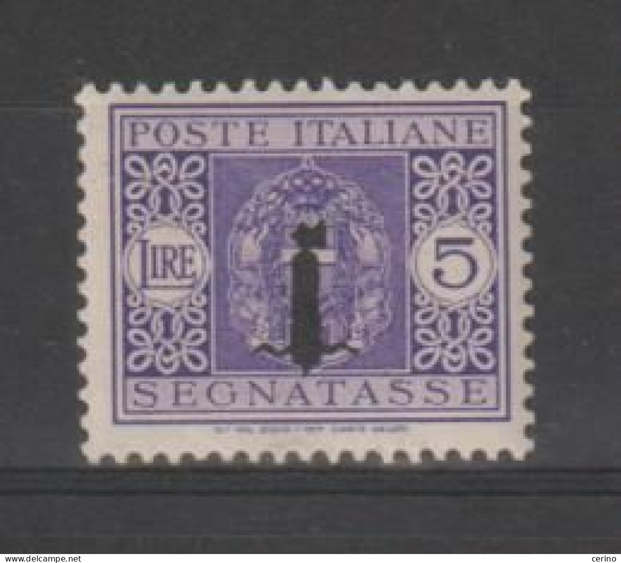 R.S..:1944  SEGNATASSE  SOPRST.  -  £. 5  VIOLETTO  N. -  SASS. 70 - Portomarken