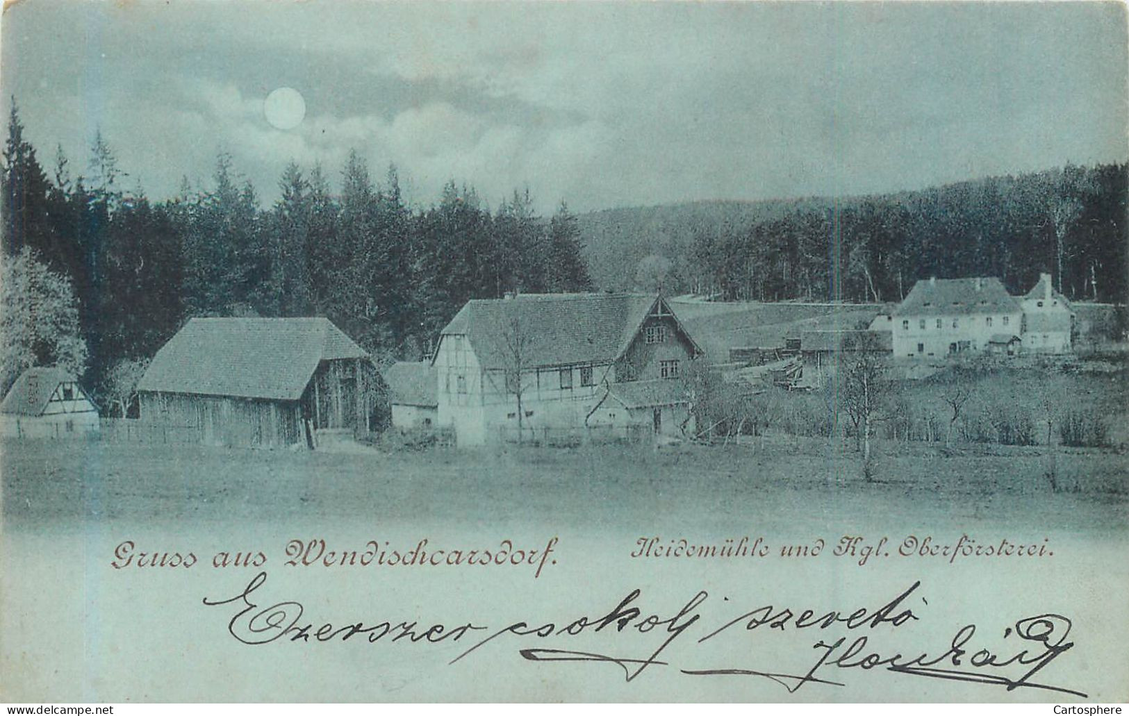 CPA Europe > Allemagne > Saxe > Rabenau Karsdorf Gruss Aus Wendischcarsdorf Heidemuhle Oberforsterei Moulin - Rabenau