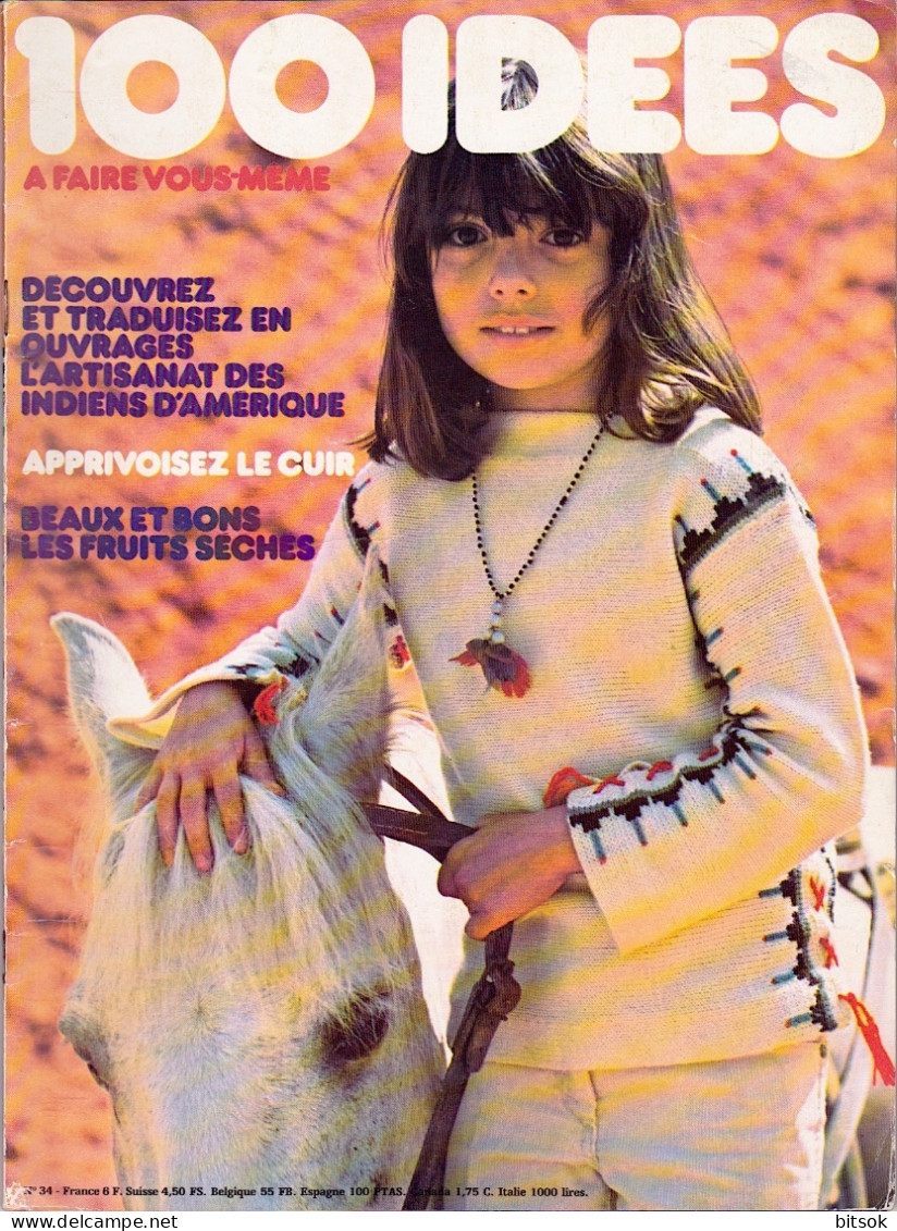 Magazine 100 Idées N° 34 Août 1976 - Complet (avec à L'intérieur : "Savoir Faire - Sans Panique")  BE - House & Decoration