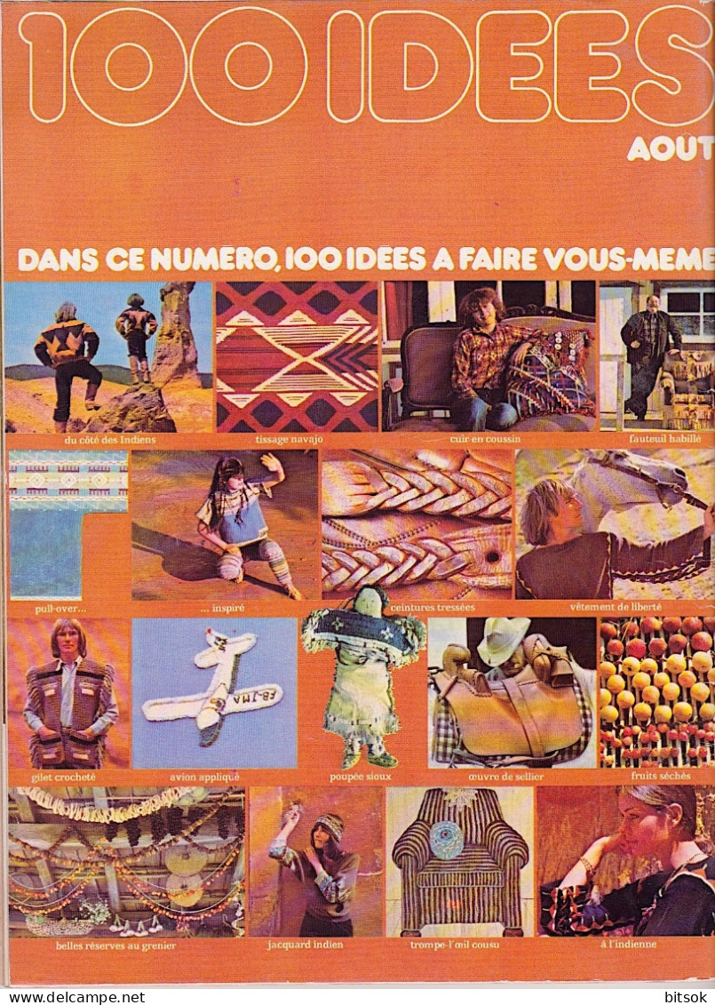 Magazine 100 Idées N° 34 Août 1976 - Complet (avec à L'intérieur : "Savoir Faire - Sans Panique")  BE - Haus & Dekor