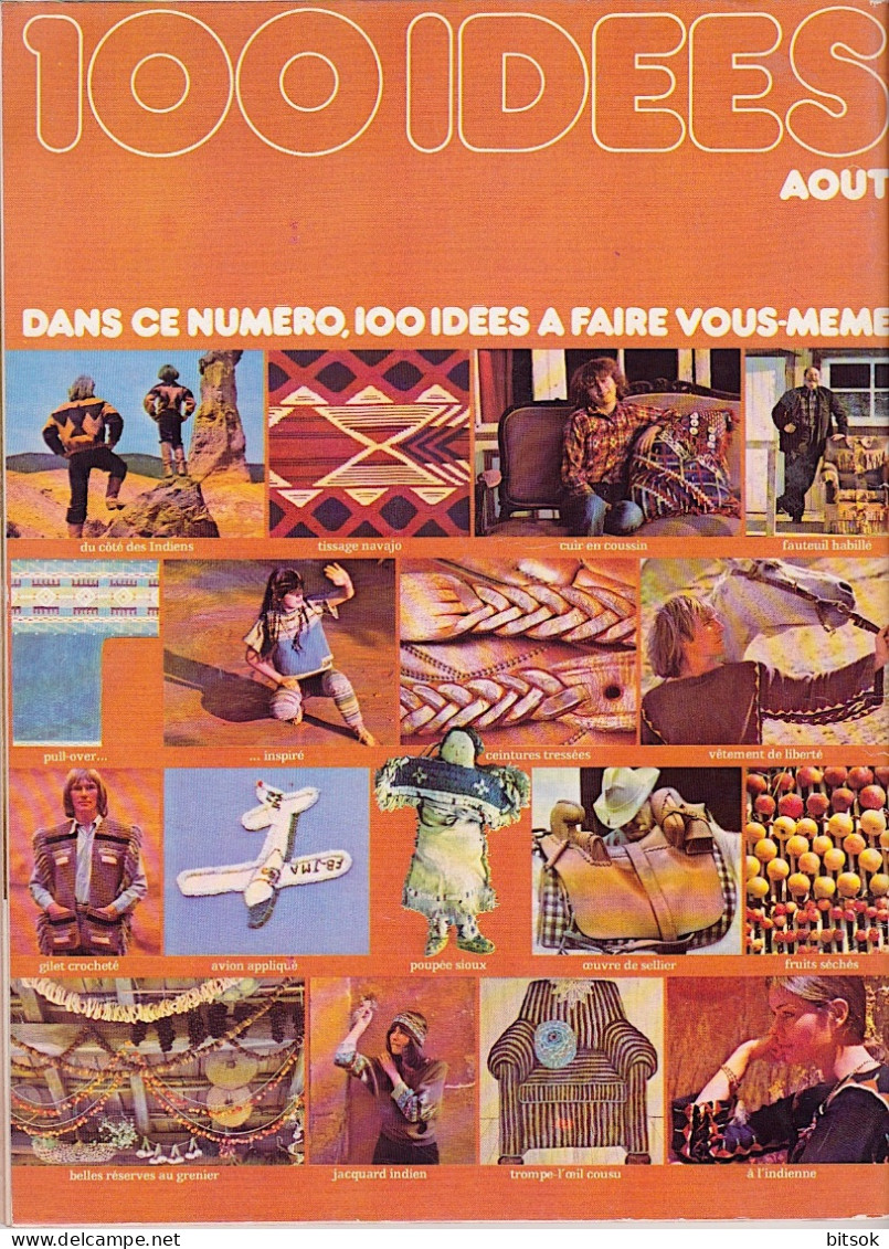 Magazine 100 Idées N° 34 Août 1976 - Complet (avec à L'intérieur : "Savoir Faire - Sans Panique")  BE - Huis & Decoratie