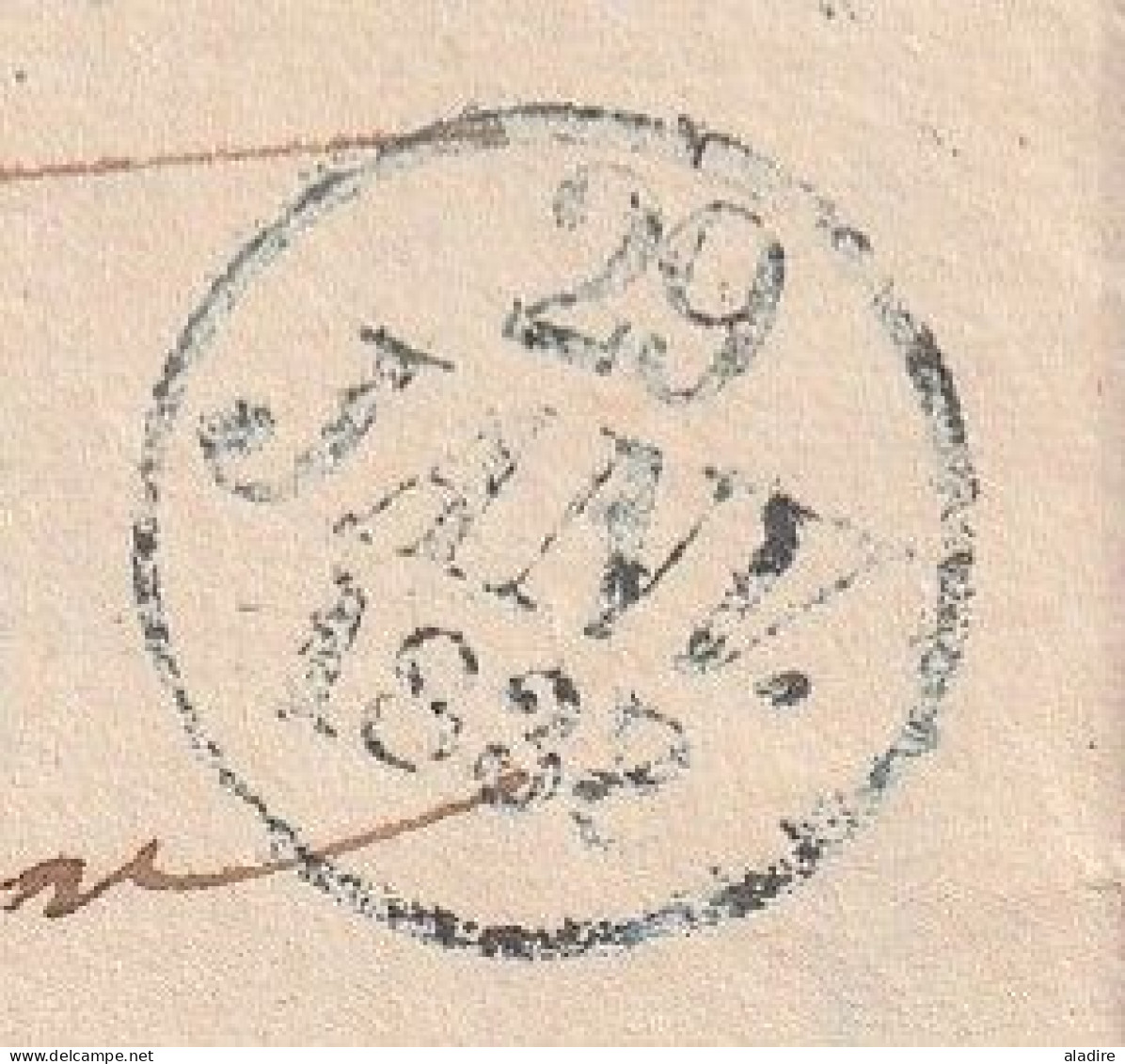 1838 - Lettre Pliée Avec Correspondance De 2 Pages De Paris, Dateur, Vers Franconville, Grand Cachet Fleurons Simples - 1801-1848: Precursori XIX
