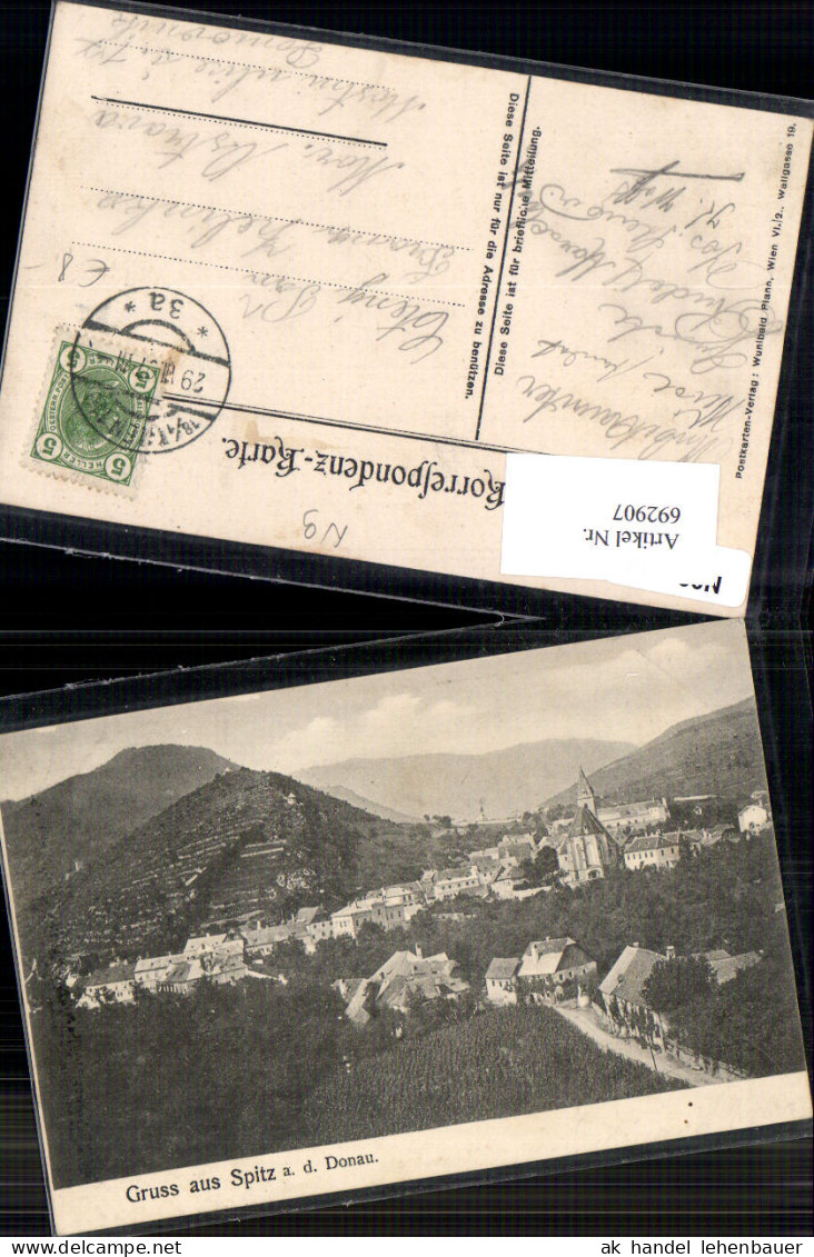 692907 Gruss Aus Spitz An Der Donau Wachau 1906 - Wachau