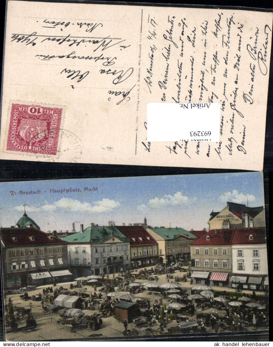 693293 Wiener Neustadt Hauptplatz Markt Gel Waidhofen An Der Ybbs Professorsgattin Öller Rosa - Wiener Neustadt