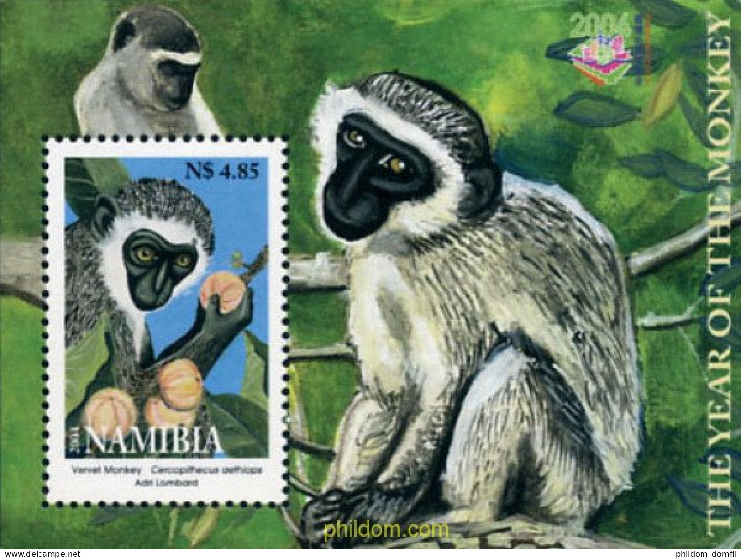 154585 MNH NAMIBIA 2004 HONG KONG 2004. EXPOSICION FILATELICA INTERNACIONAL - Chimpancés