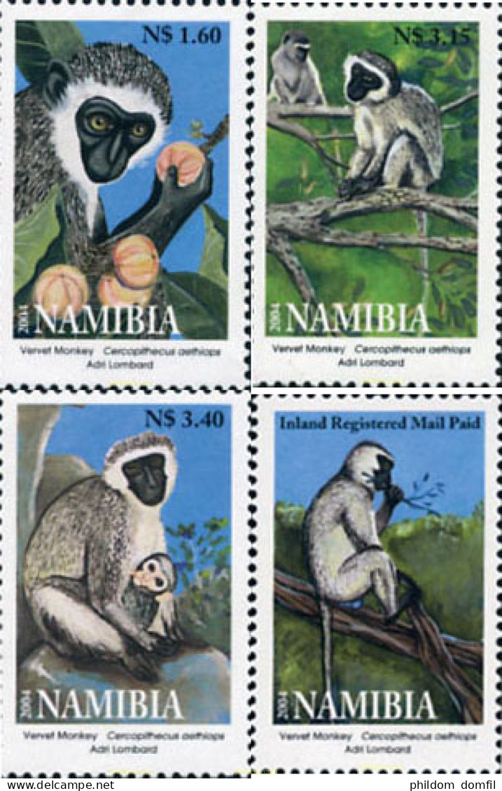 172612 MNH NAMIBIA 2004 AÑO LUNAR CHINO - AÑO DEL MONO - Chimpancés