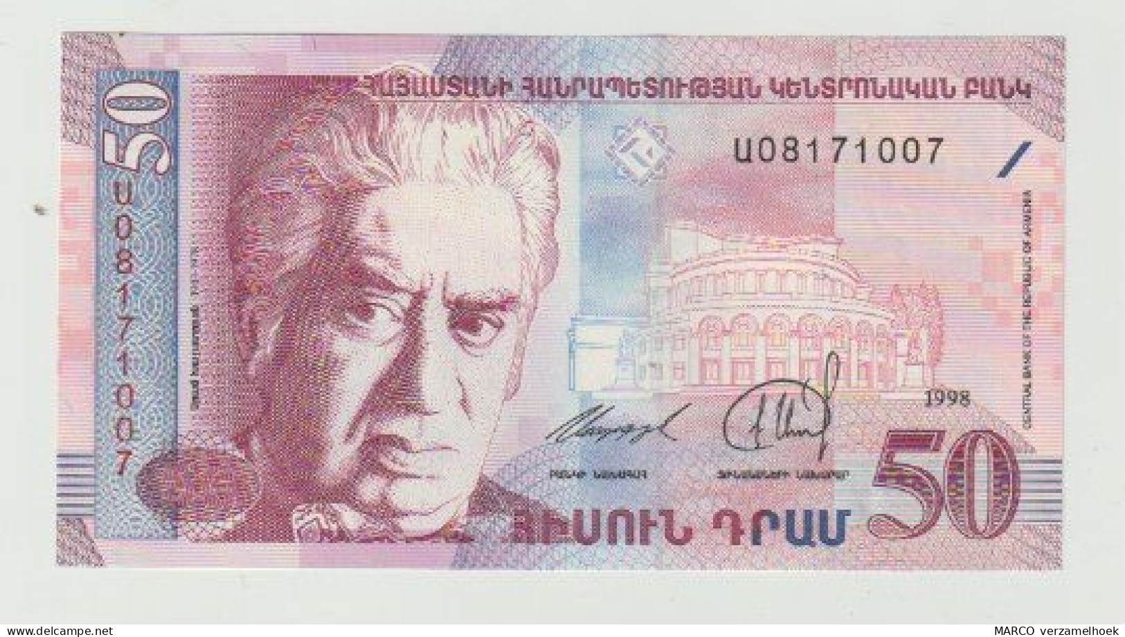 Banknote Armenië 50 Dram 1998 UNC - Arménie