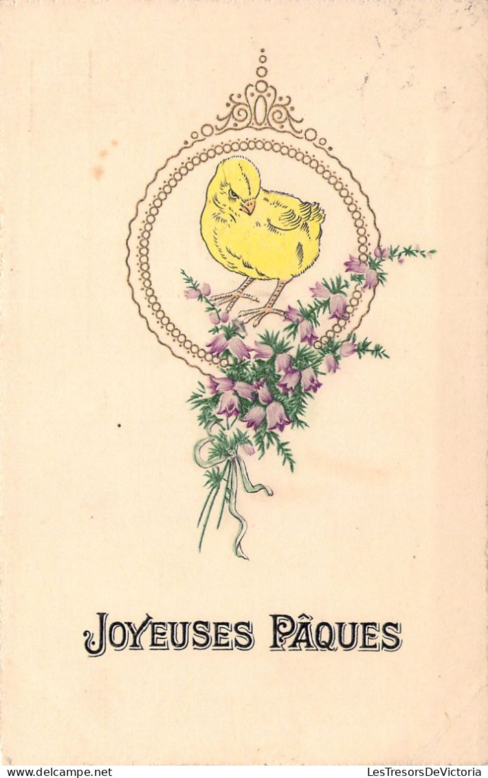 Pâques - Poussin En Médaillon - Cartes Postales Anciennes - Ostern