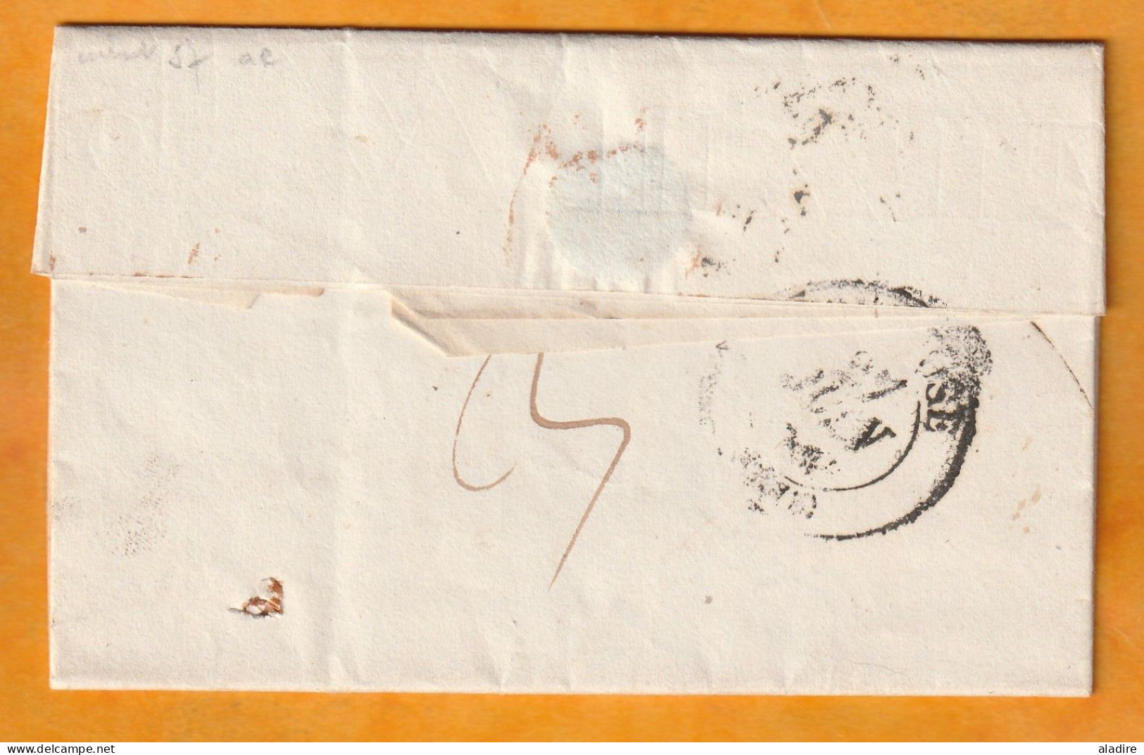 1835  - Lettre Pliée Avec Corresp. De 2 P En PP Port Payé De Castelnaudary, Aude, Grand Cachet Vers Toulouse, Gd Cachet - 1801-1848: Precursori XIX