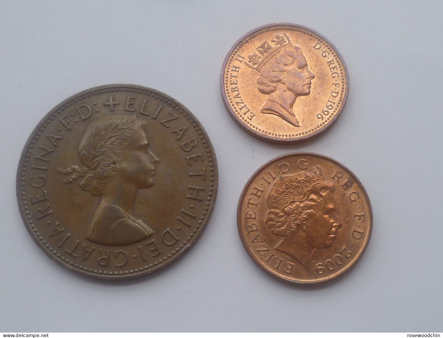 Vintage !  Lot 1966/1996/2009 DEI Gratia Regina F.D. Queen Elizabeth II One Penny Coin (#152) - Verzamelingen