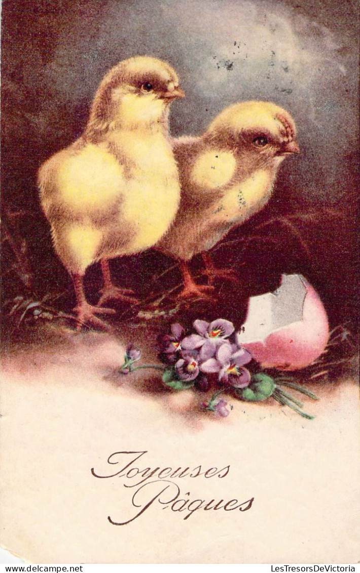 Pâques - Illustration De Poussins Et œufs - Cartes Postales Anciennes - Ostern