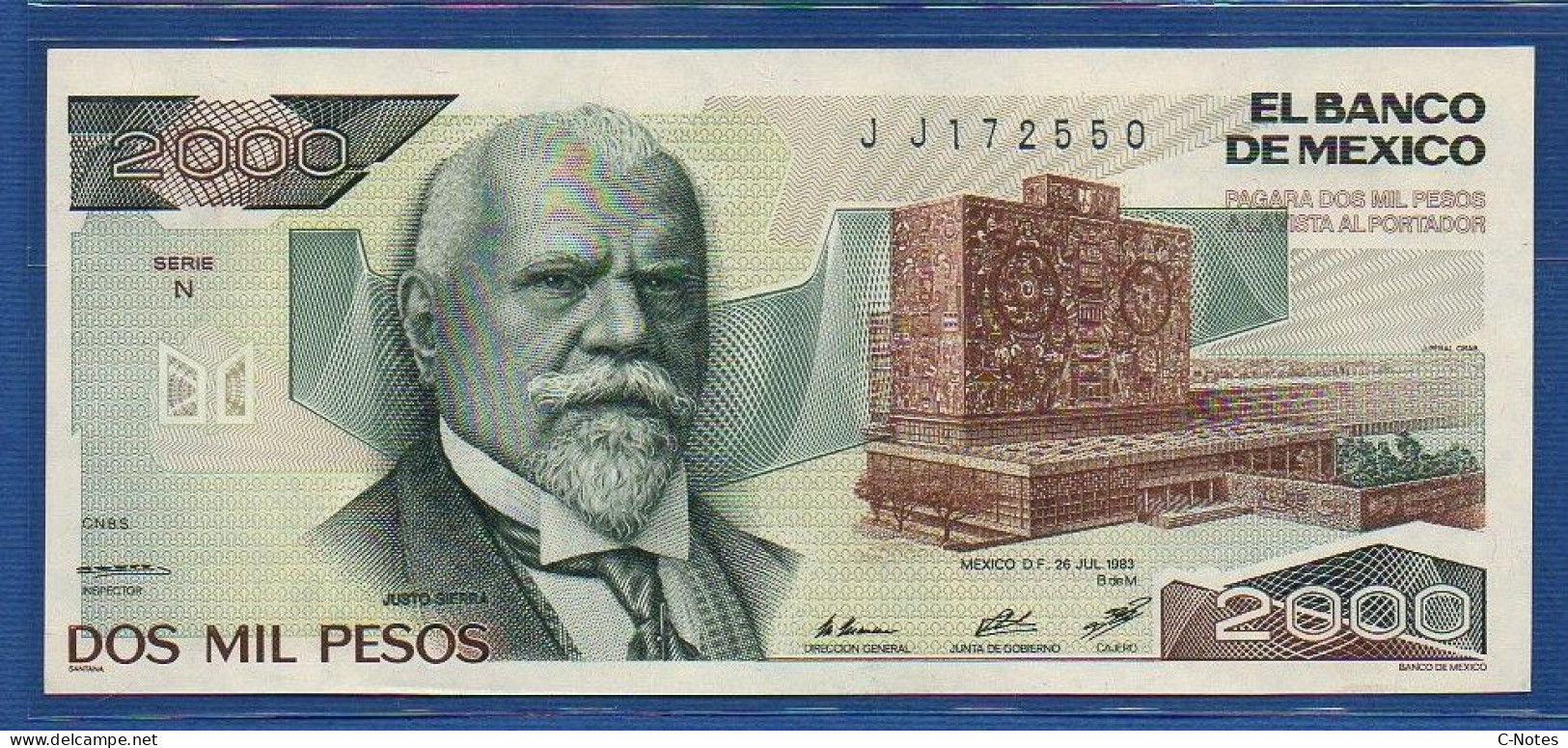 MEXICO - P. 82a – 2000 Pesos 1983 UNC, S/n N JJ172550 - Mexico