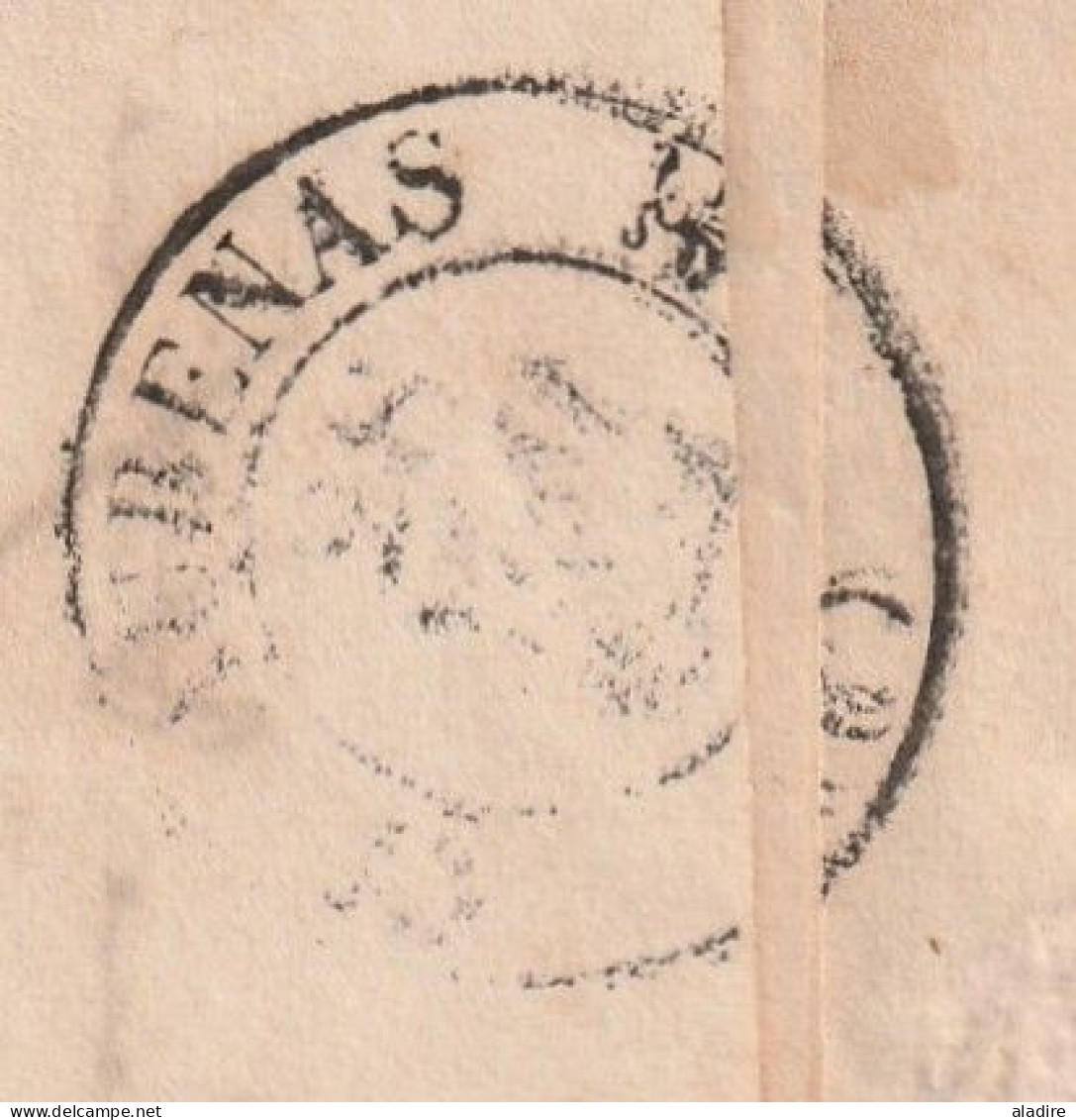 1834 -  Lettre Pliée Avec Corresp. De LE BOURG SAINT ANDEOL, Gd Cachet, Ardèche Vers AUBENAS, Gd Cachet Fleurons Simples - 1801-1848: Vorläufer XIX