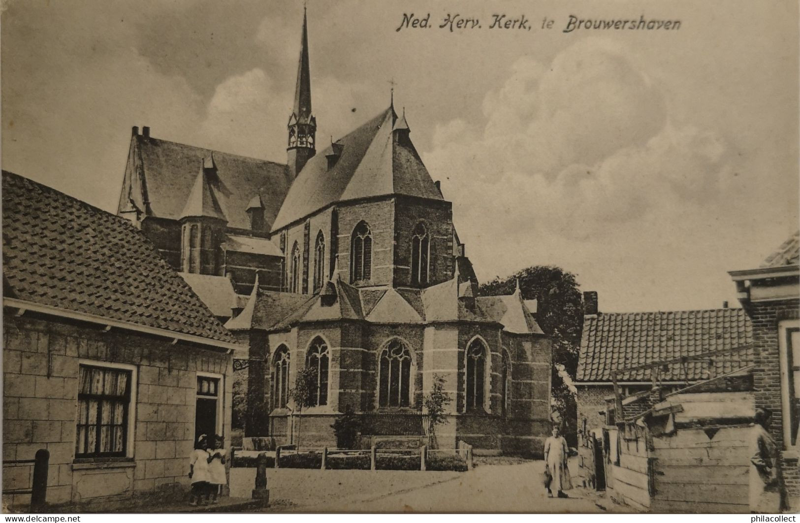 Brouwershaven (Zld) (gem. Schouwen-Duiveland) Ned. Herv. Kerk En Omgeving 19?? - Otros & Sin Clasificación