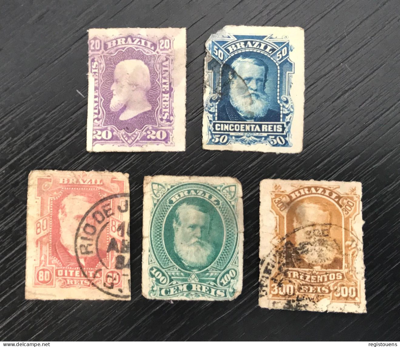 Lot De 5 Timbres Oblitérés Brésil 1877 / 1878 - Gebraucht