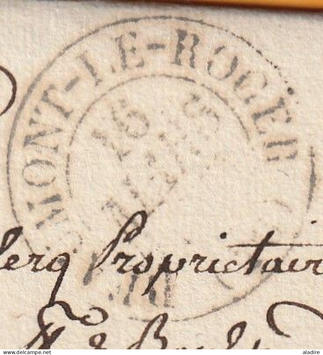 1833 - Lettre Pliée Avec Corresp. De BEAUMONT LE ROGER, Eure, Grand Cachet, Vers Paris, Dateur - 1801-1848: Précurseurs XIX