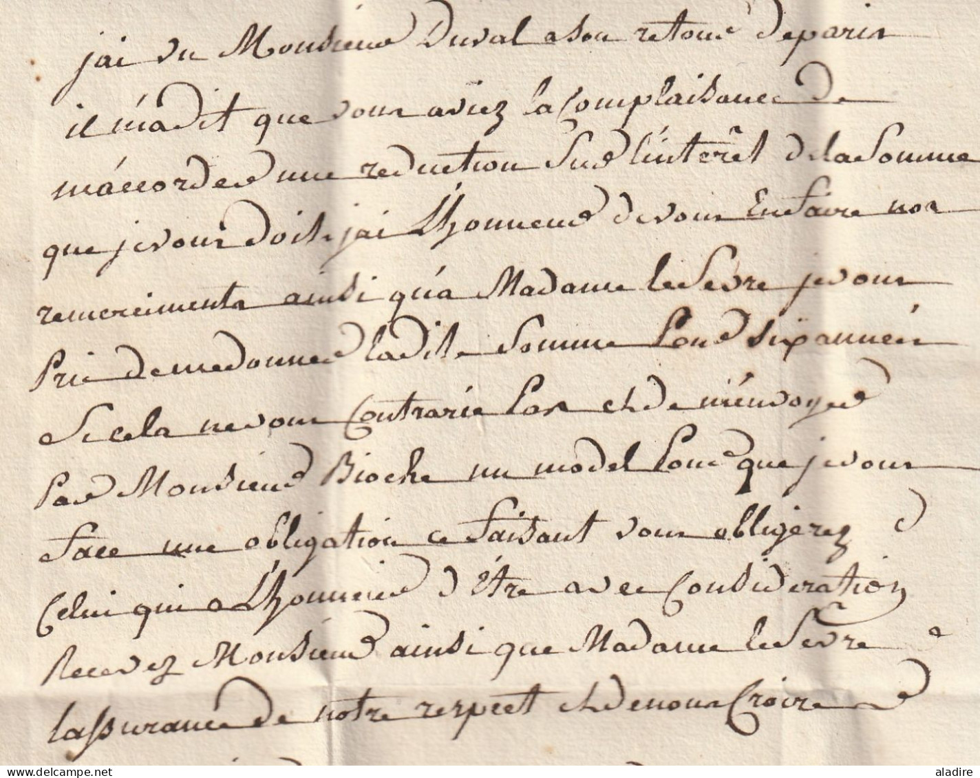 1833 - lettre pliée avec corresp. de BEAUMONT LE ROGER, Eure, grand cachet, vers Paris, dateur