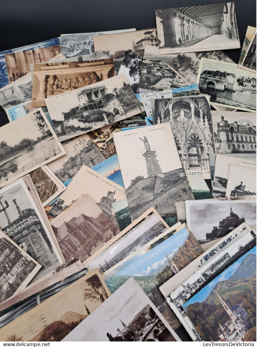 Lot De 100 Cartes Postales Anciennes FRANCE - Divers Villes Variées - Depart Encheres 20 Euros - 100 - 499 Karten