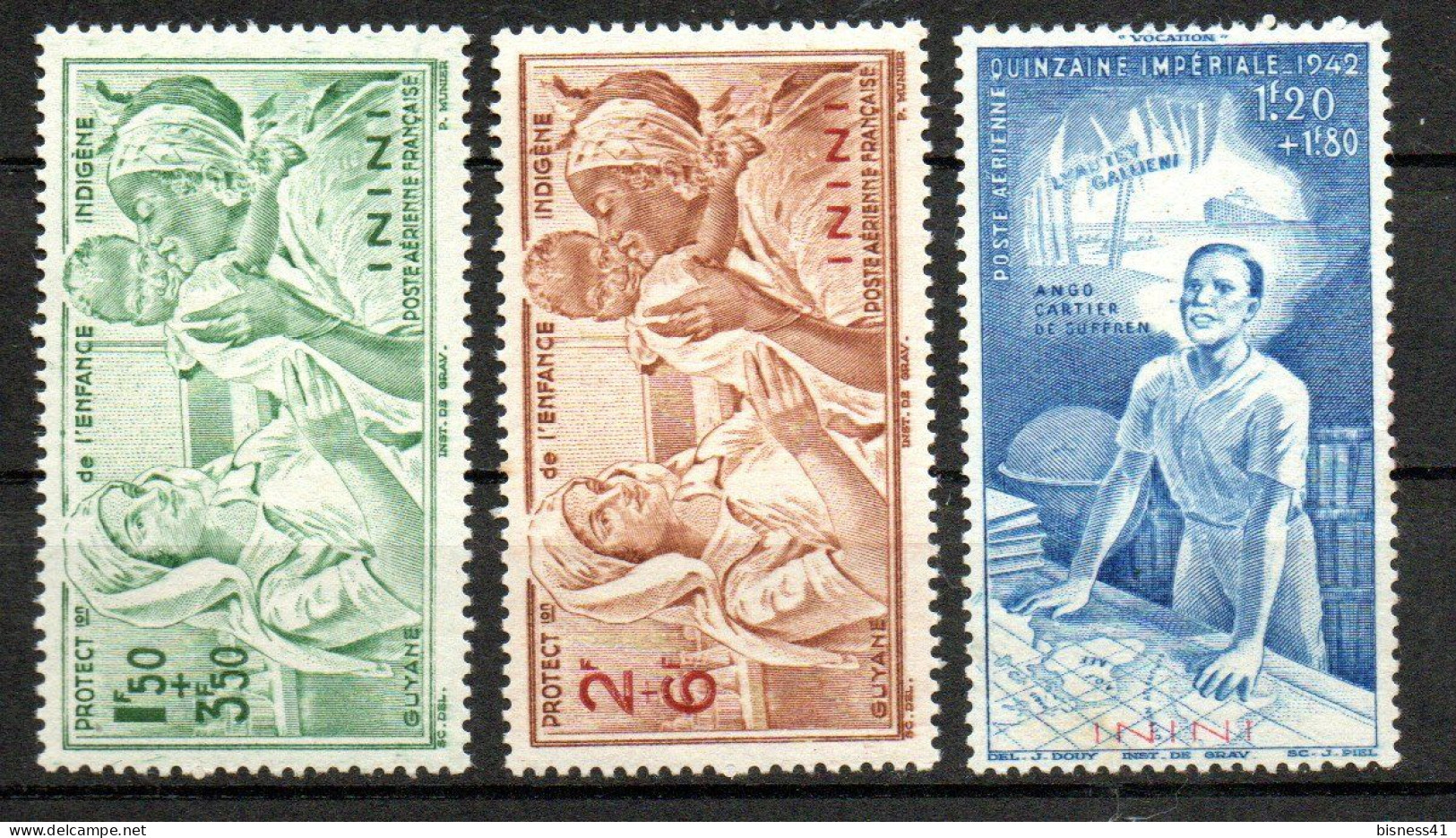 Col33 Colonie Inini PA N° 1 à 3 Neuf X MH  Cote : 3,75€ - Unused Stamps