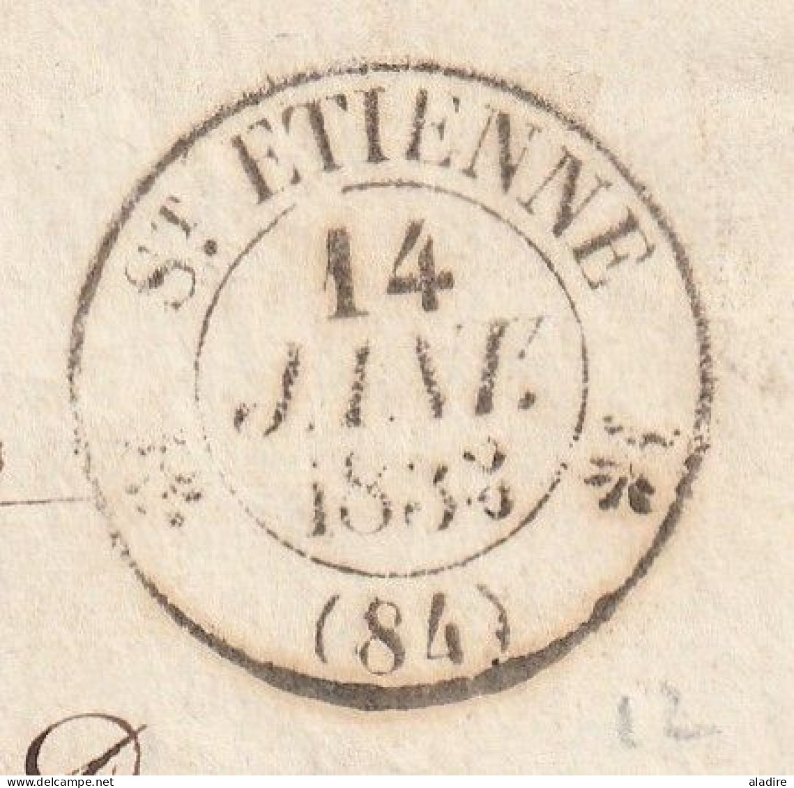 1833 - Lettre Pliée Avec Corresp. De SAINT ETIENNE Grand Cachet Fleurons Simples Vers GRAY, Haute Saône - 1801-1848: Precursori XIX