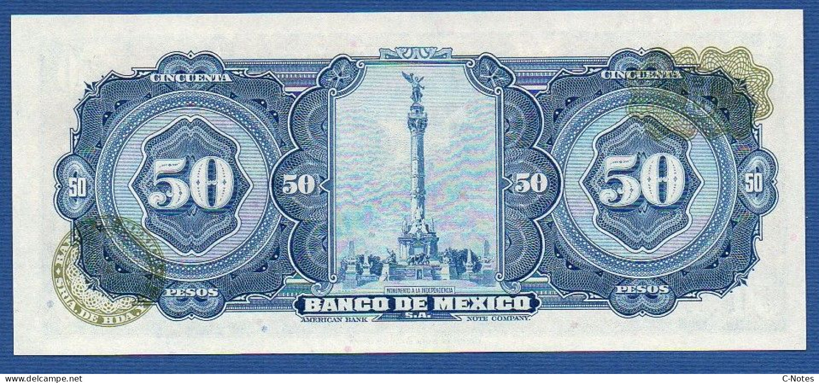 MEXICO - P. 49u – 50 Pesos 1972 UNC, S/n BRB E3691714 - Mexico