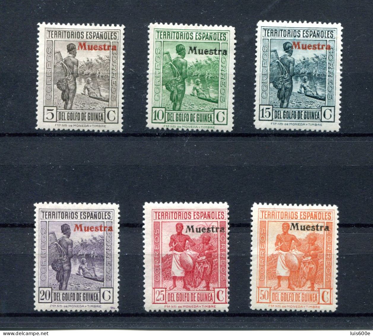 1931.GUINEA.LOTE SELLOS NUEVOS*(MH).MISMA SERIE.HABILITACION"Mustra".CATALOGO 72€ - Guinea Española