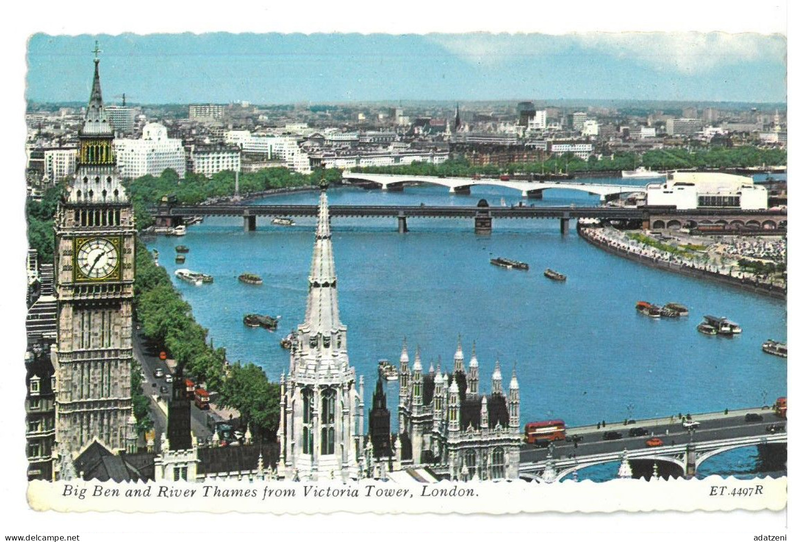 BR3864 London Big Ben And River Thames From Victoria Tower Viaggiata 1970 Verso Roma - River Thames