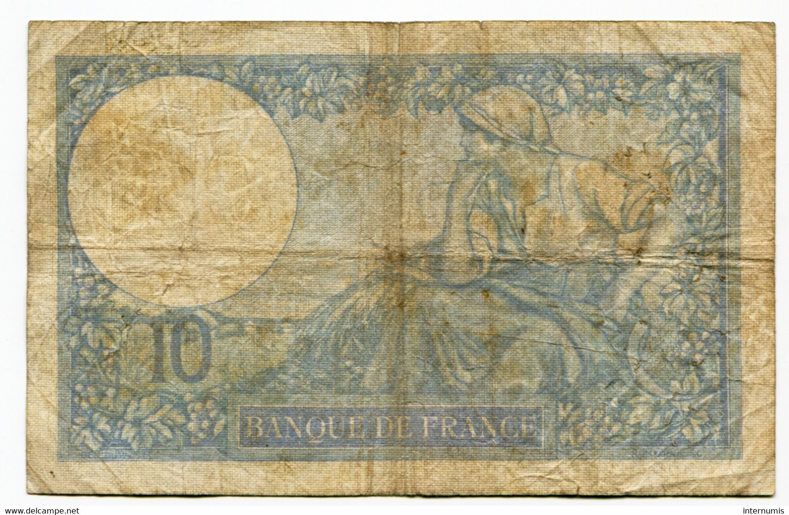 France, 10 Francs, MINERVE, 5=10=1939, N° : S.73731-083, B (VG), F.07.10 - 10 F 1916-1942 ''Minerve''