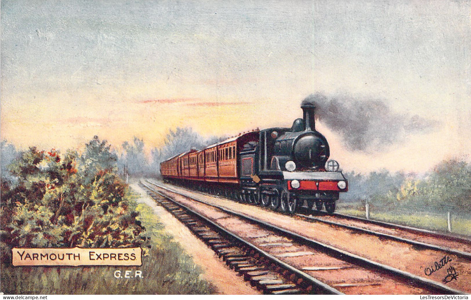 TRAIN - Yarmouth Express - GER - Illustration - Cartes Postales Anciennes - Treinen