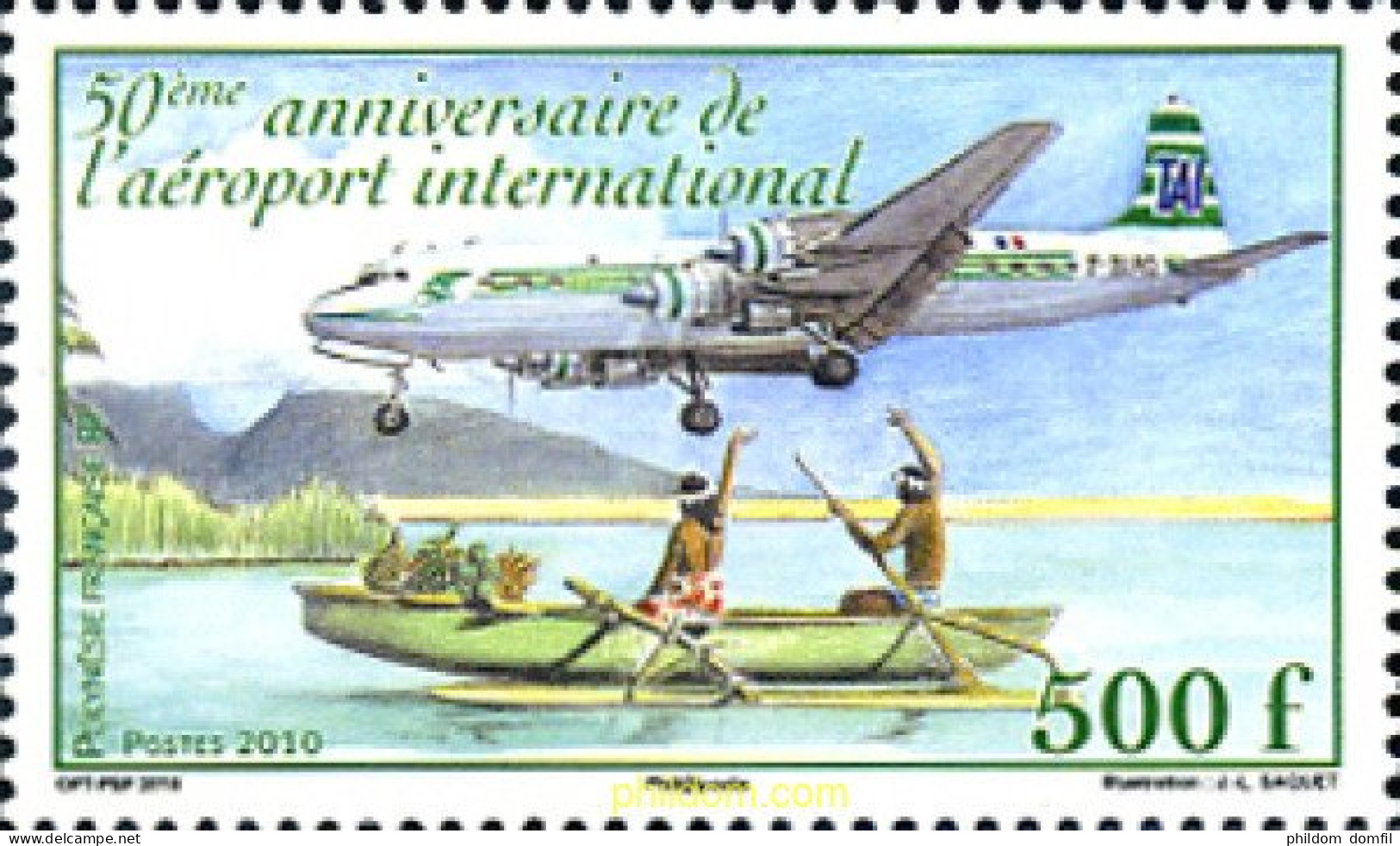 257017 MNH POLINESIA FRANCESA 2010 CINCUENTENARIO DEL AEROPUERTO INTERNACIONAL - Autres & Non Classés