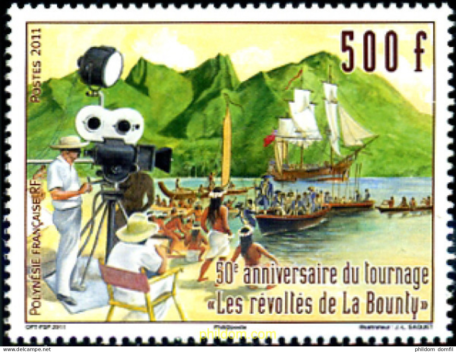 274127 MNH POLINESIA FRANCESA 2011 50 ANIVERSARIO DEL RODAJE BOUNTY - Neufs