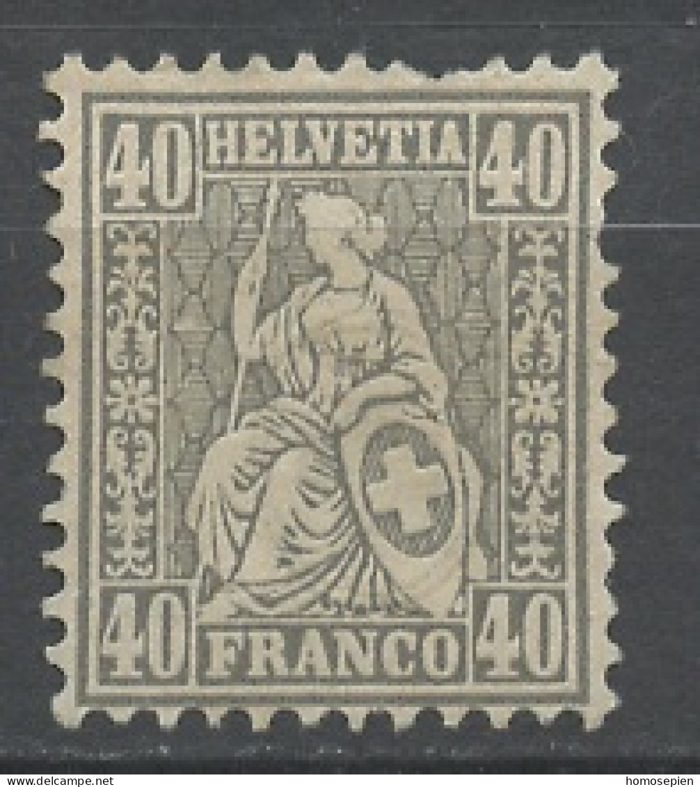 Suisse - Switzerland - Schweiz 1867-78 Y&T N°47 - Michel N°34 Nsg - 40c Helvétia Assise - Unused Stamps