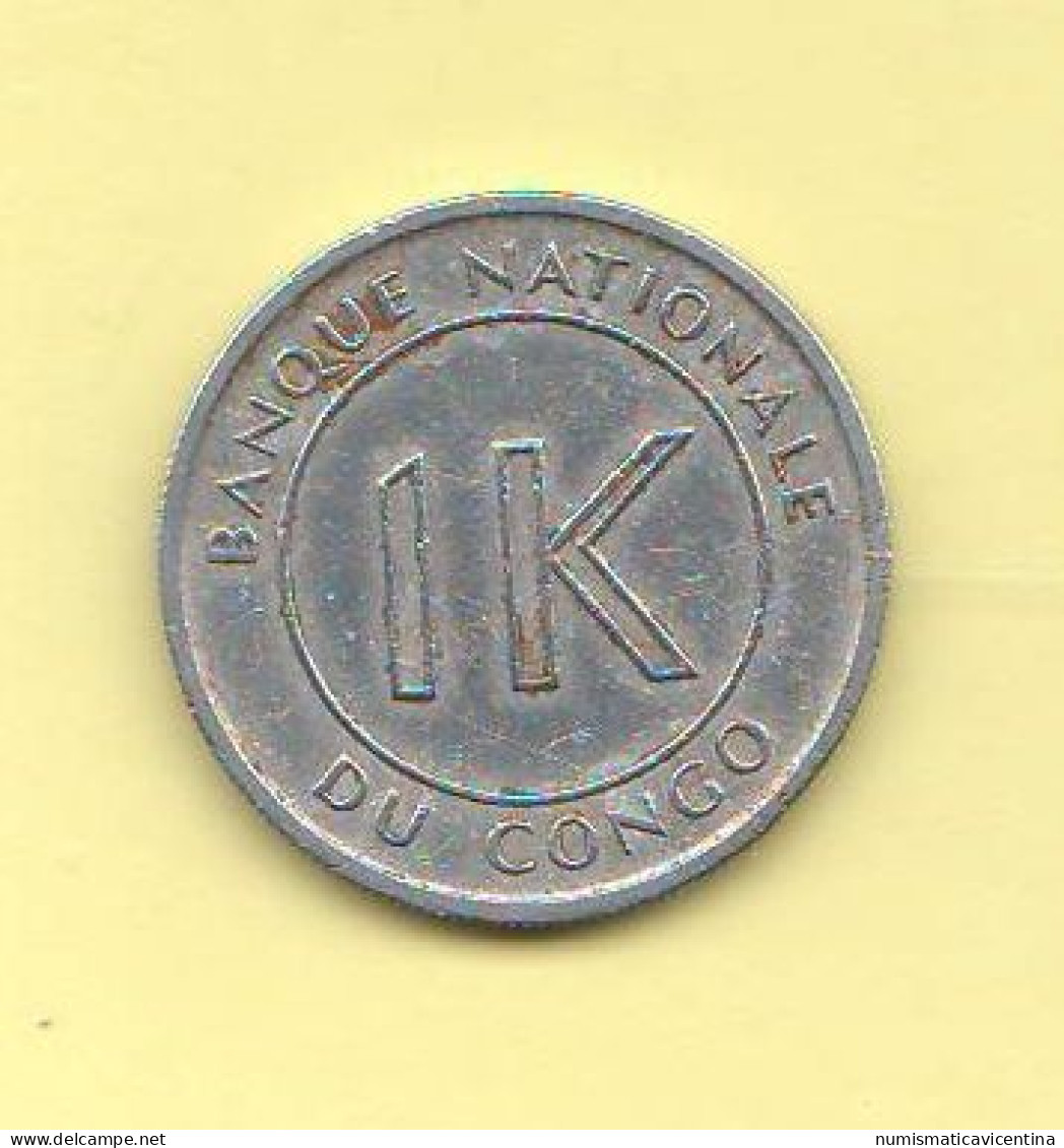 Congo 1 Likuta 1967  Congo Democratic Aluminum Coin - Congo (Repubblica Democratica 1964-70)