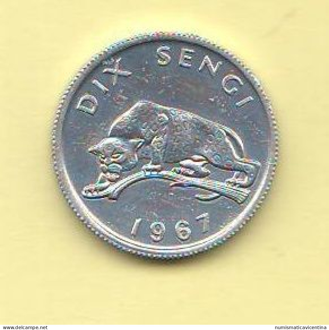 Congo 10 Sengi 1967  Congo Democratic Aluminum Coin Anmals - Kongo - Zaire (Dem. Republik, 1964-70)
