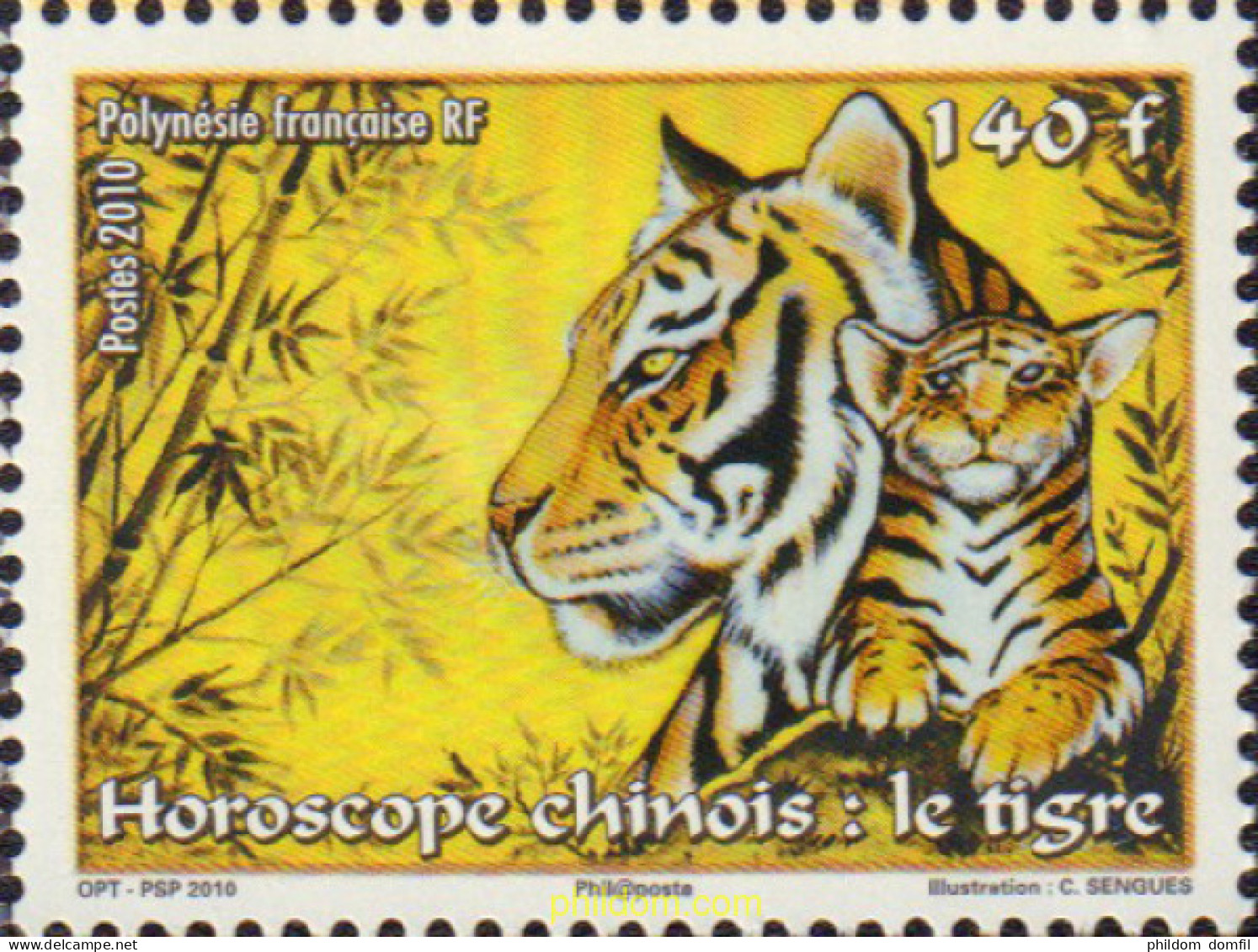 580216 MNH POLINESIA FRANCESA 2010 AÑO LUNAR CHINO - AÑO DEL TIGRE - Neufs